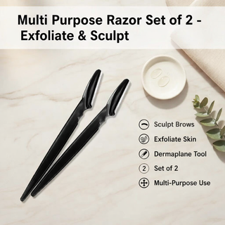 Multi Purpose Razor - Sculpt Brows / Exfoliate / Dermaplane ~ Set of 2